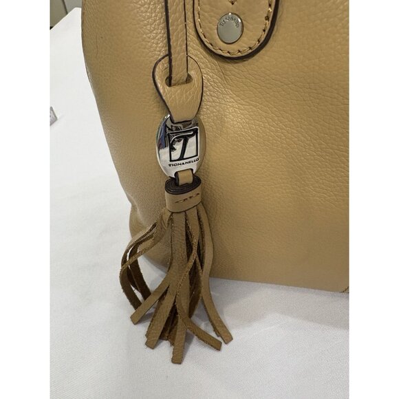 Tignanello Mini Dome Satchel Tan Genuine Leather Top Handle Bag - Picture 5 of 16